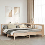 Bookcase Bed Without Mattress King Size Solid Wood Pine