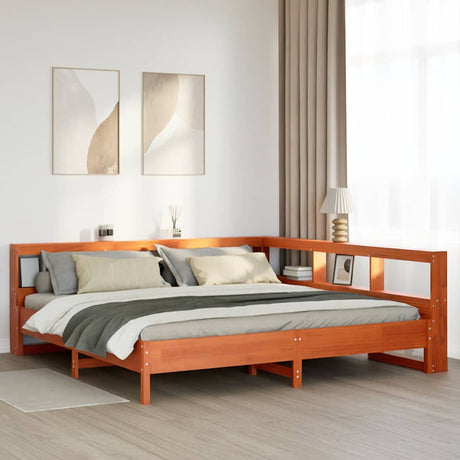 Bookcase Bed Without Mattress King Size Solid Wood Pine