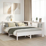 Bookcase Bed Without Mattress King Size Solid Wood Pine