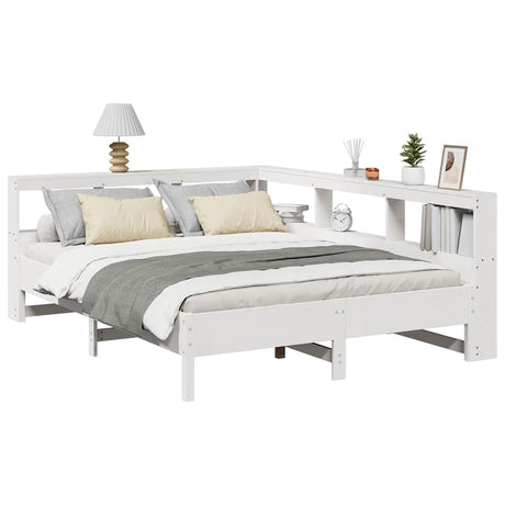 Bookcase Bed Without Mattress King Size Solid Wood Pine