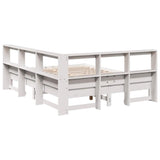 Bookcase Bed Without Mattress King Size Solid Wood Pine