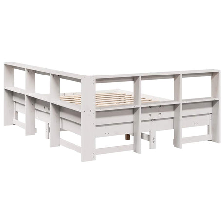 Bookcase Bed Without Mattress King Size Solid Wood Pine