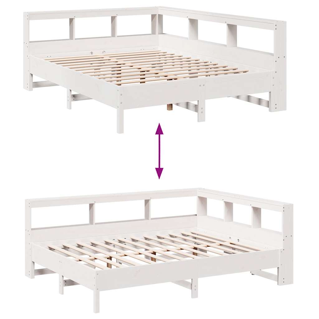 Bookcase Bed Without Mattress King Size Solid Wood Pine