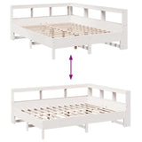 Bookcase Bed Without Mattress King Size Solid Wood Pine