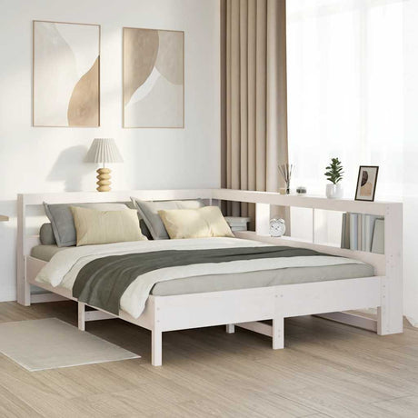 Bookcase Bed Without Mattress King Size Solid Wood Pine