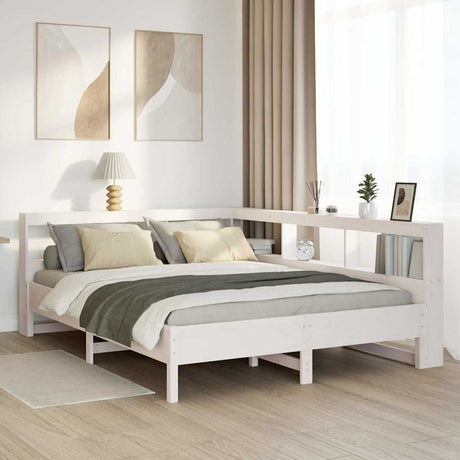 Bookcase Bed Without Mattress King Size Solid Wood Pine