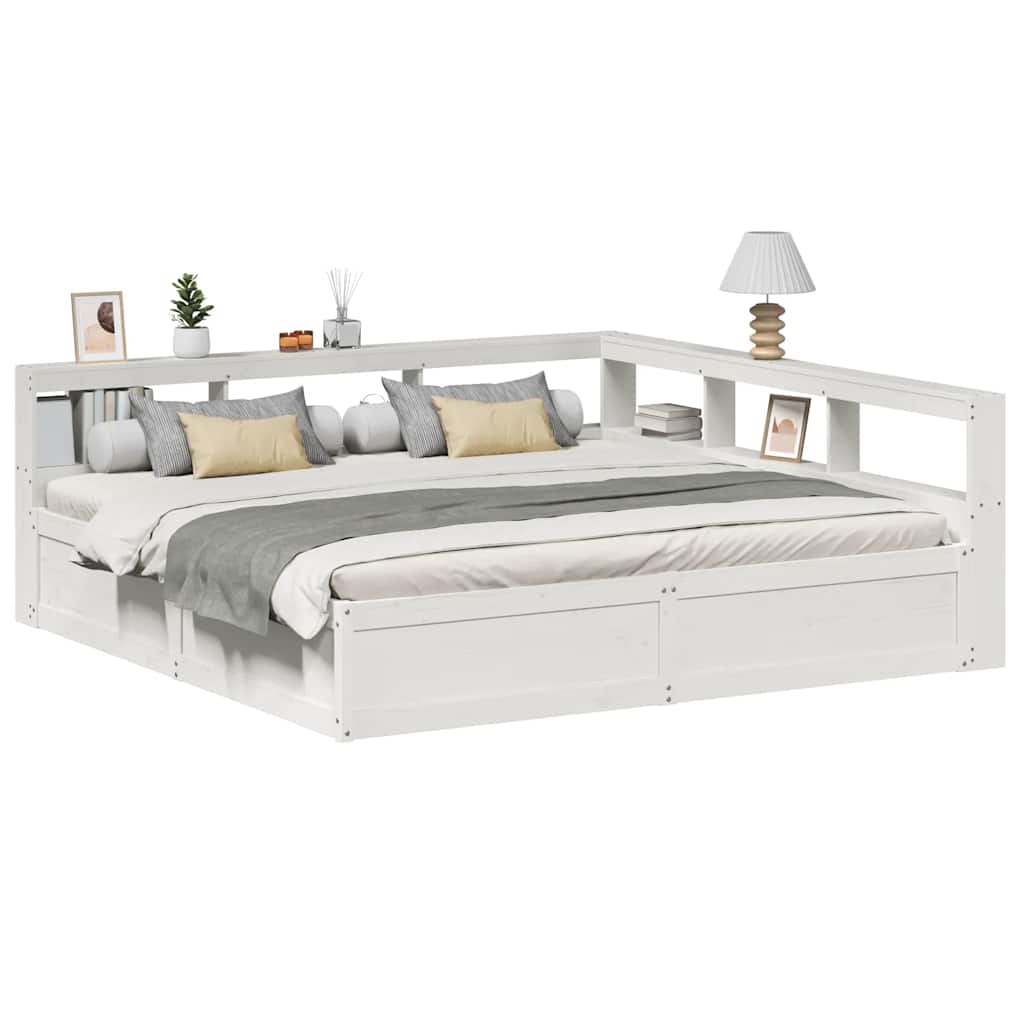 Bookcase Bed Without Mattress 180X200Cm Solid Wood Pine