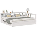 Bookcase Bed Without Mattress 180X200Cm Solid Wood Pine
