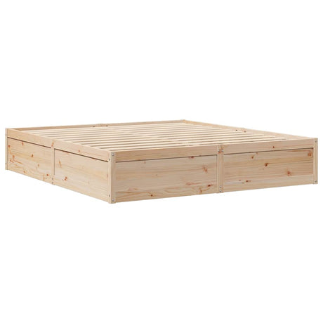 Bookcase Bed Without Mattress 180X200Cm Solid Wood Pine