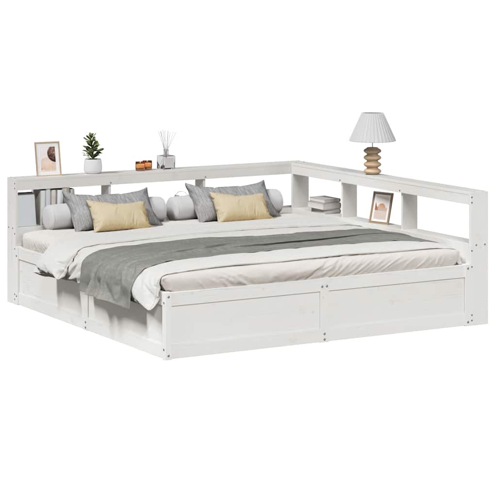 Bookcase Bed Without Mattress 180X200Cm Solid Wood Pine
