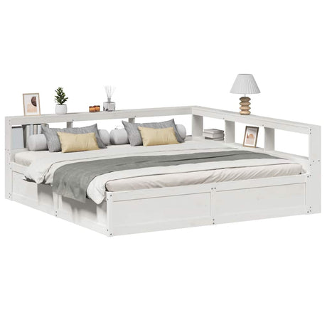 Bookcase Bed Without Mattress 180X200Cm Solid Wood Pine