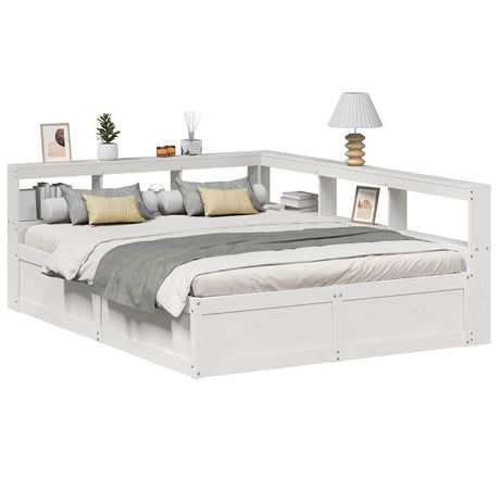 Bookcase Bed Without Mattress 180X200Cm Solid Wood Pine