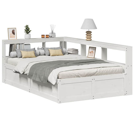 Bookcase Bed Without Mattress 180X200Cm Solid Wood Pine
