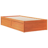 Bookcase Bed without Mattress Wax Brown 75x190cm Solid Wood Pine
