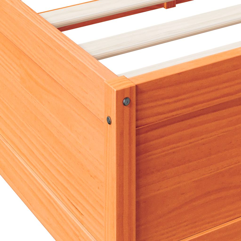 Bookcase Bed without Mattress Wax Brown 75x190cm Solid Wood Pine
