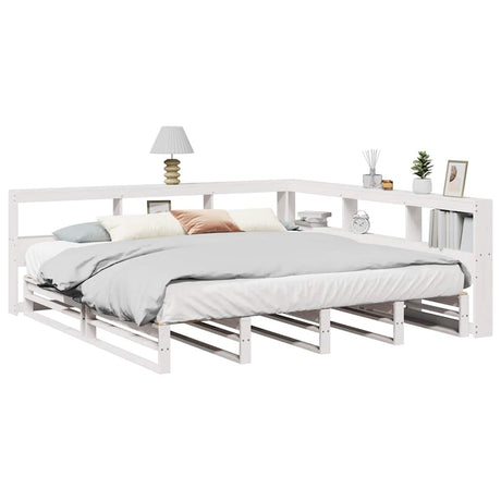 Bookcase Bed Without Mattress 90X200Cm Solid Wood Pine