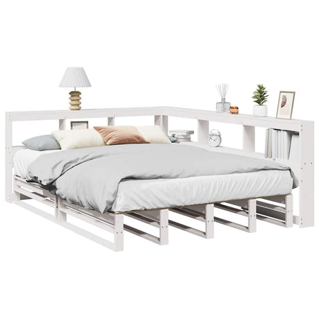 Bookcase Bed Without Mattress 90X200Cm Solid Wood Pine