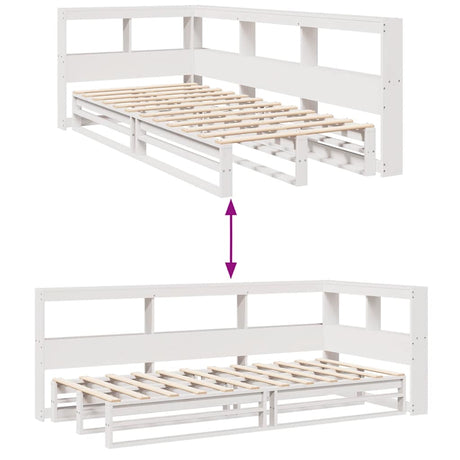 Bookcase Bed Without Mattress 90X200Cm Solid Wood Pine