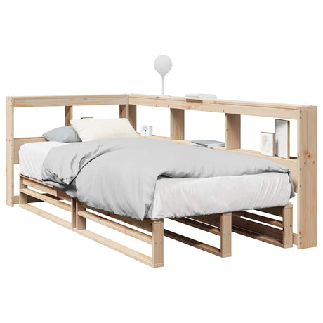 Bookcase Bed Without Mattress 90X200Cm Solid Wood Pine