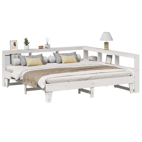Bookcase Bed Without Mattress 140X200Cm Solid Wood Pine