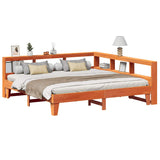 Bookcase Bed Without Mattress 140X200Cm Solid Wood Pine