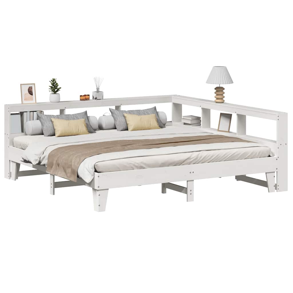 Bookcase Bed Without Mattress 140X200Cm Solid Wood Pine