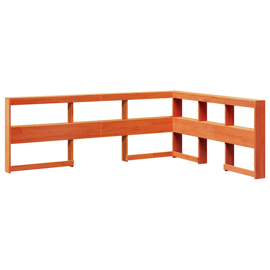 Bookcase Bed without Mattress Wax Brown 160x200cm Solid Wood Pine