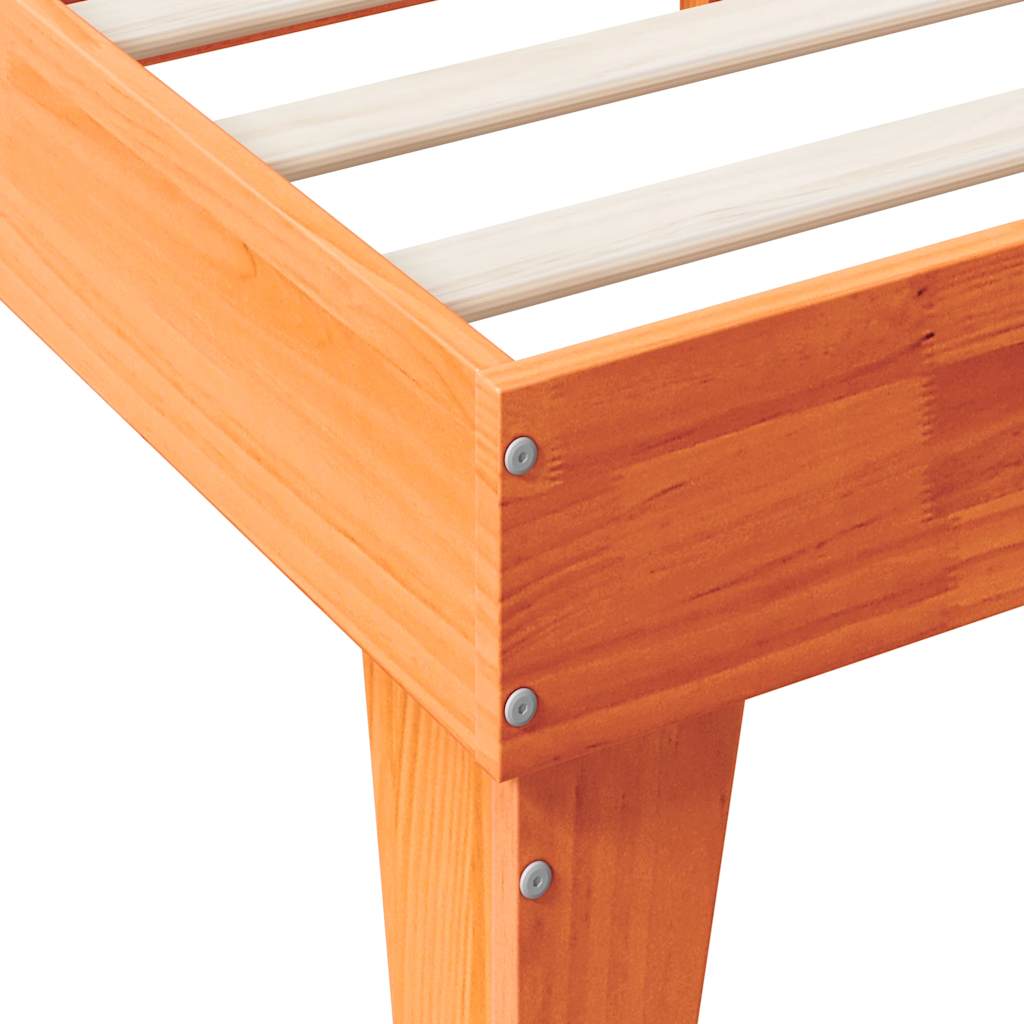 Bookcase Bed without Mattress Wax Brown 160x200cm Solid Wood Pine