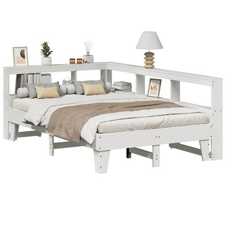 Bookcase Bed Without Mattress 140X200Cm Solid Wood Pine