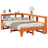 Bookcase Bed Without Mattress 140X200Cm Solid Wood Pine