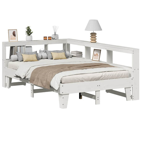 Bookcase Bed Without Mattress 140X200Cm Solid Wood Pine