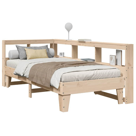 Bookcase Bed Without Mattress 140X200Cm Solid Wood Pine