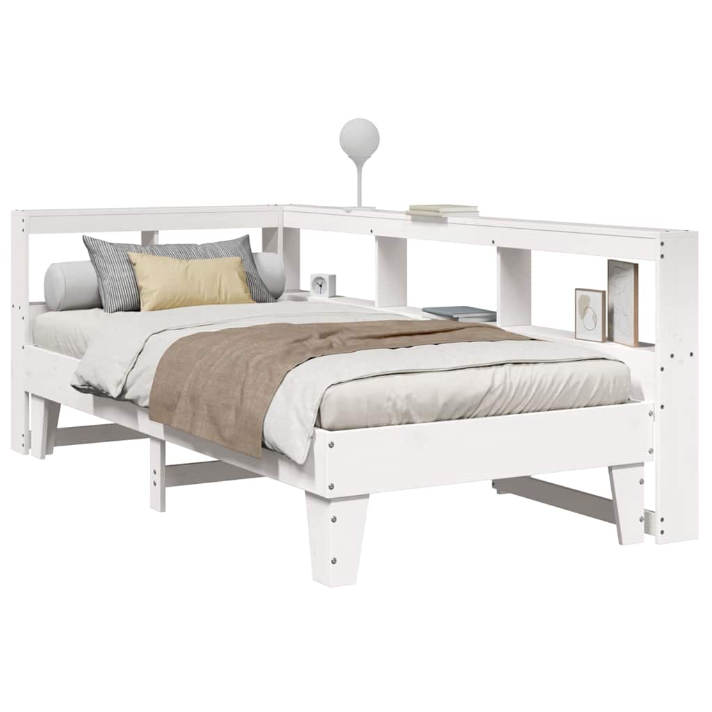 Bookcase Bed Without Mattress 140X200Cm Solid Wood Pine
