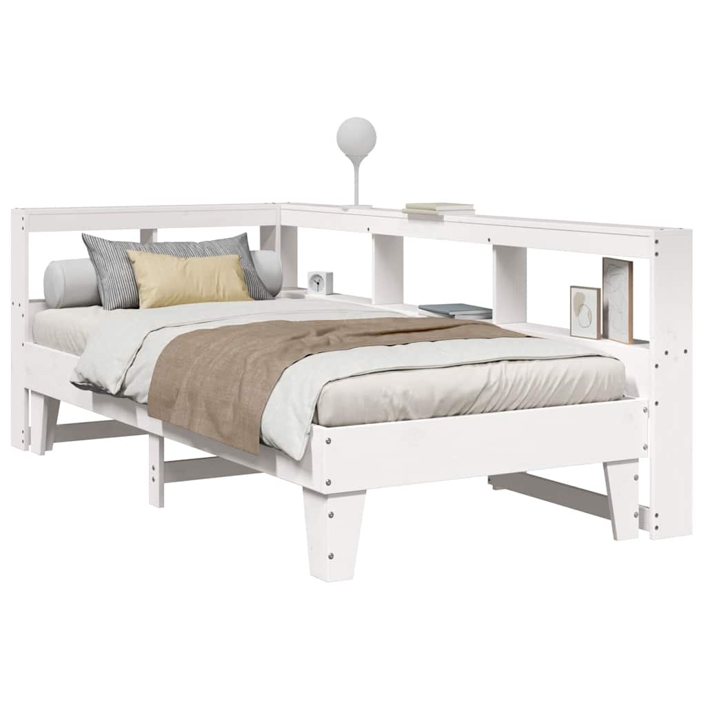 Bookcase Bed Without Mattress 140X200Cm Solid Wood Pine