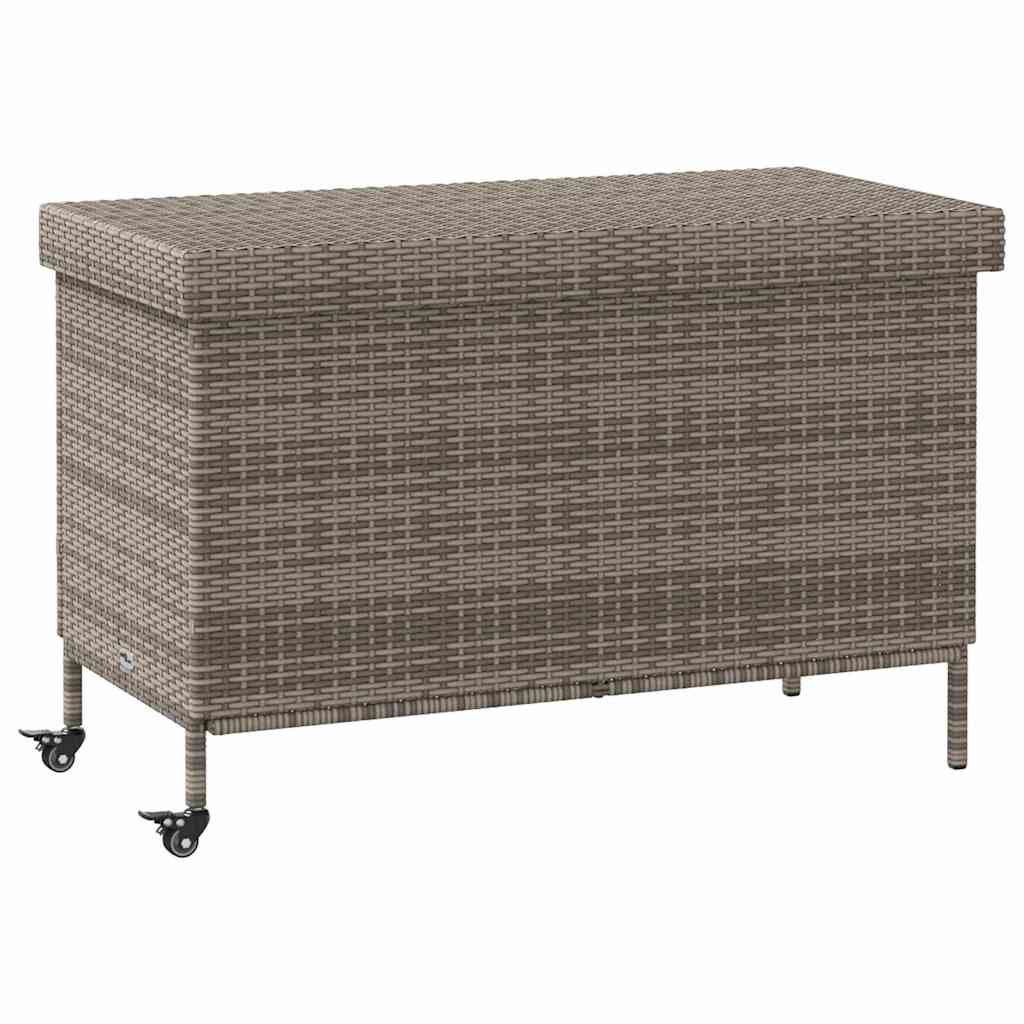 Garden Storage Box With Wheels Poly Rattan