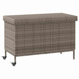 Garden Storage Box With Wheels Poly Rattan
