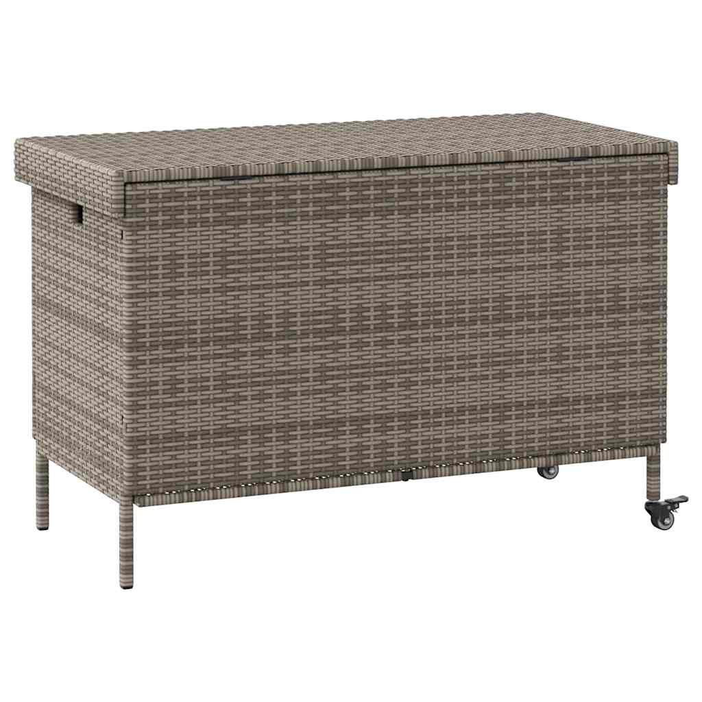 Garden Storage Box With Wheels Poly Rattan