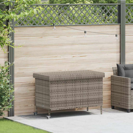 Garden Storage Box With Wheels Poly Rattan