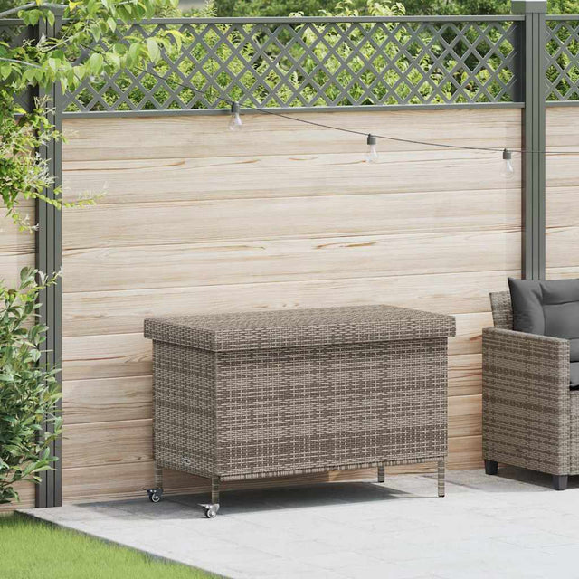 Garden Storage Box With Wheels Poly Rattan