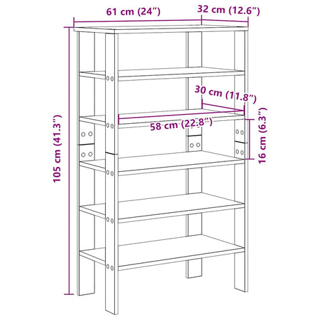Shoe Rack 61X32X Engineered Wood