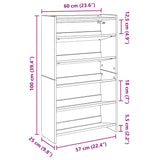 Shoe Rack 60X25X Engineered Wood