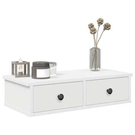 Wall Shelf With Drawers 60X25X15 Cm Engineered Wood