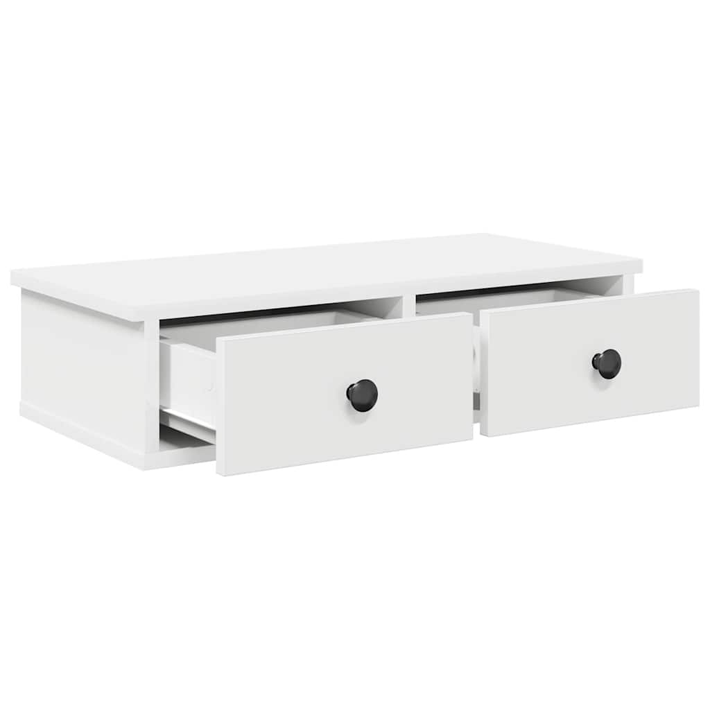 Wall Shelf With Drawers 60X25X15 Cm Engineered Wood