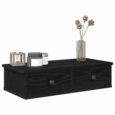 Wall Shelf With Drawers 60X25X15 Cm Engineered Wood