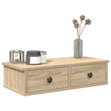 Wall Shelf With Drawers 60X25X15 Cm Engineered Wood