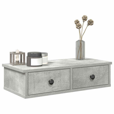 Wall Shelf With Drawers 60X25X15 Cm Engineered Wood