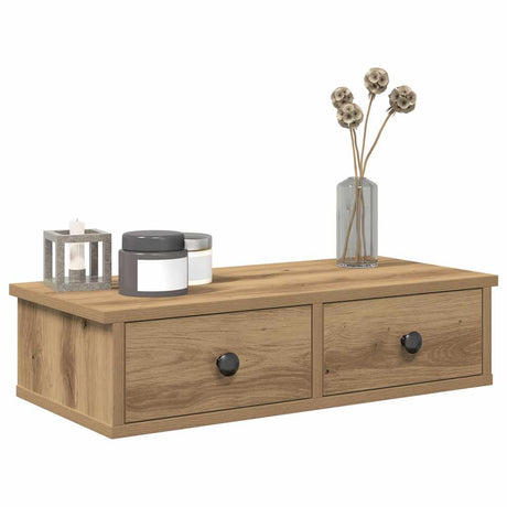 Wall Shelf With Drawers 60X25X15 Cm Engineered Wood