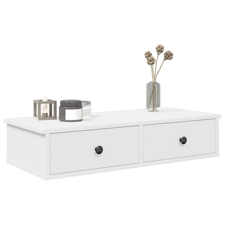 Wall Shelf With Drawers 60X25X15 Cm Engineered Wood
