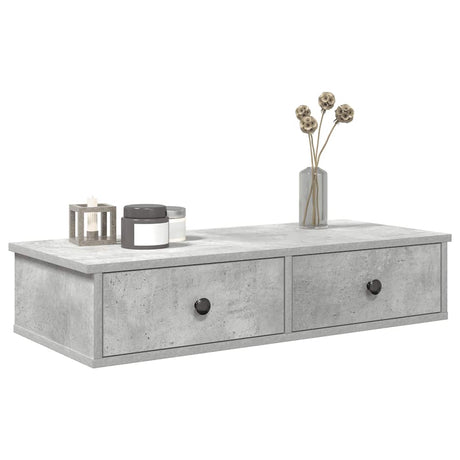 Wall Shelf With Drawers 60X25X15 Cm Engineered Wood