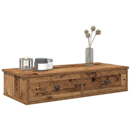 Wall Shelf With Drawers 60X25X15 Cm Engineered Wood